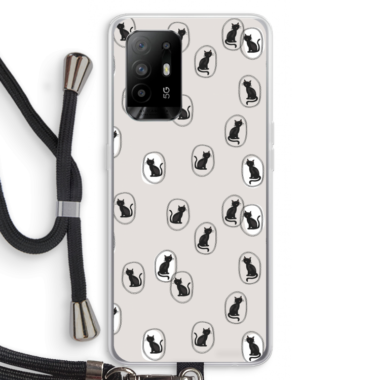 Miauw: Oppo A94 5G Transparant Hoesje met koord