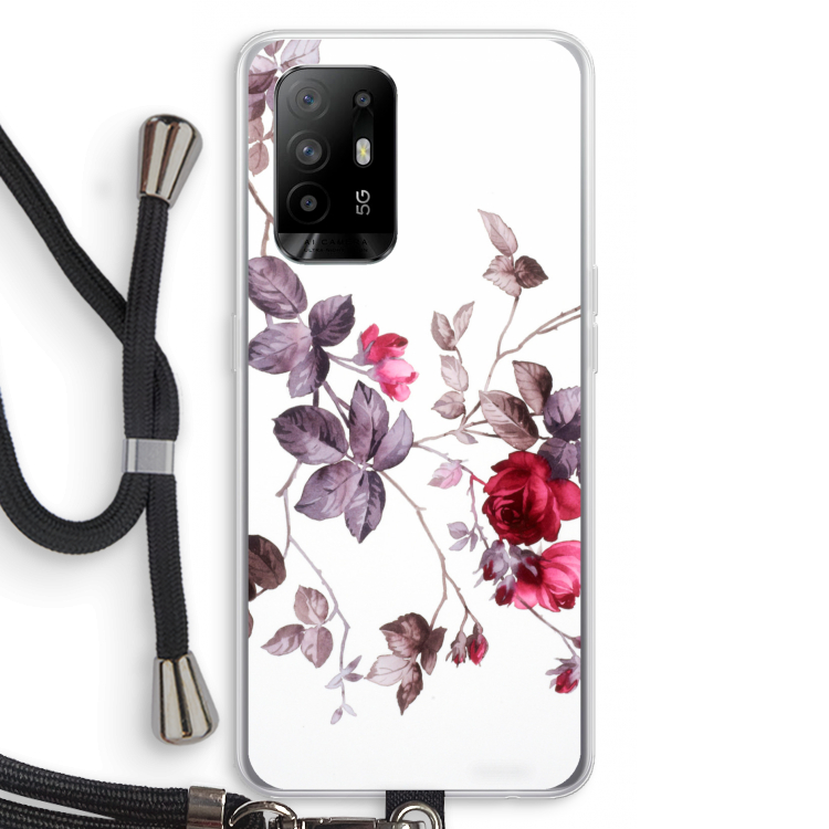 Mooie bloemen: Oppo A94 5G Transparant Hoesje met koord
