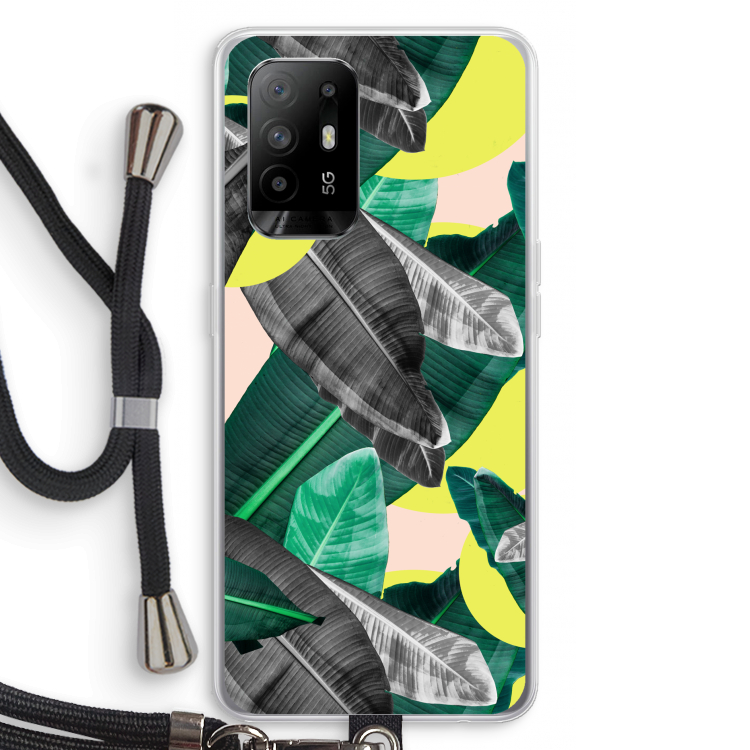 Fantasie jungle: Oppo A94 5G Transparant Hoesje met koord