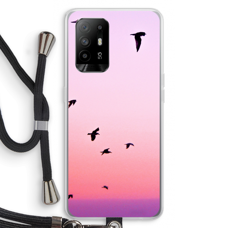 Fly away: Oppo A94 5G Transparant Hoesje met koord