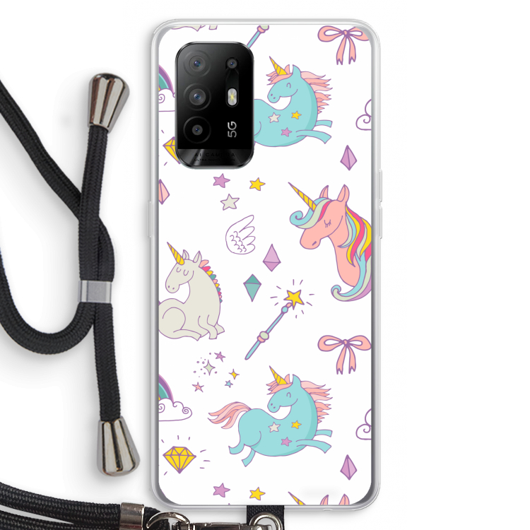 Fantasiewereld: Oppo A94 5G Transparant Hoesje met koord