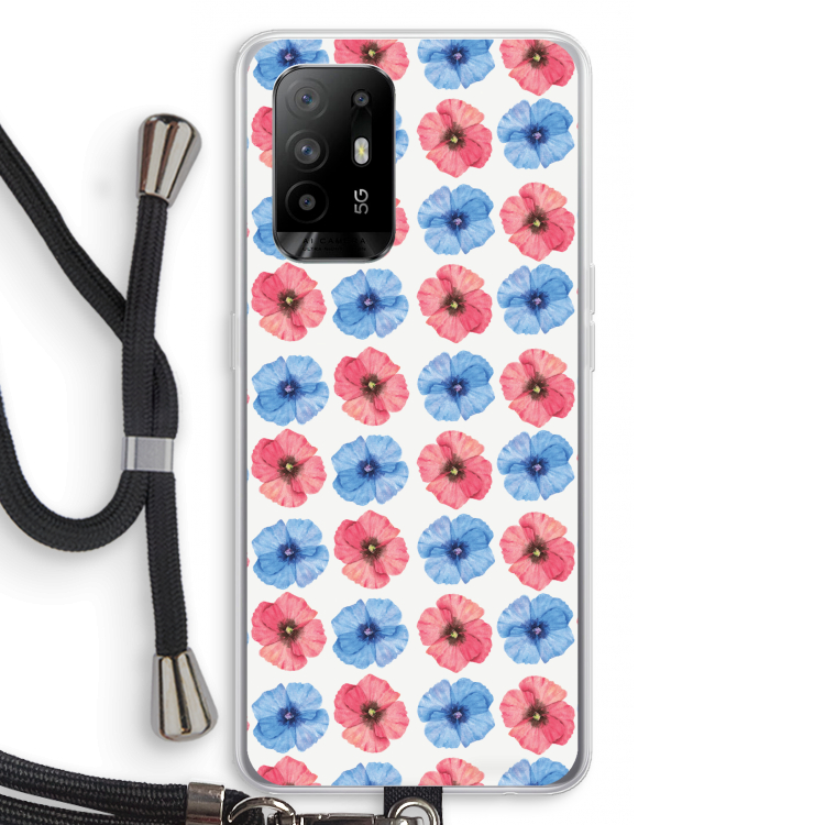 Klaproosjes: Oppo A94 5G Transparant Hoesje met koord