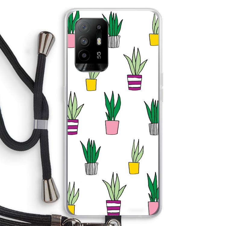 Sanseveria: Oppo A94 5G Transparant Hoesje met koord