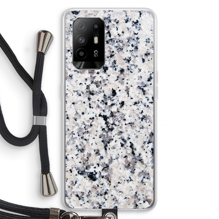 Gespikkelde marmer: Oppo A94 5G Transparant Hoesje met koord