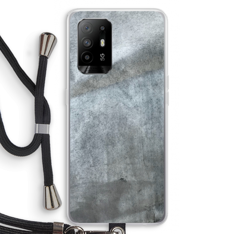 Grey Stone: Oppo A94 5G Transparant Hoesje met koord
