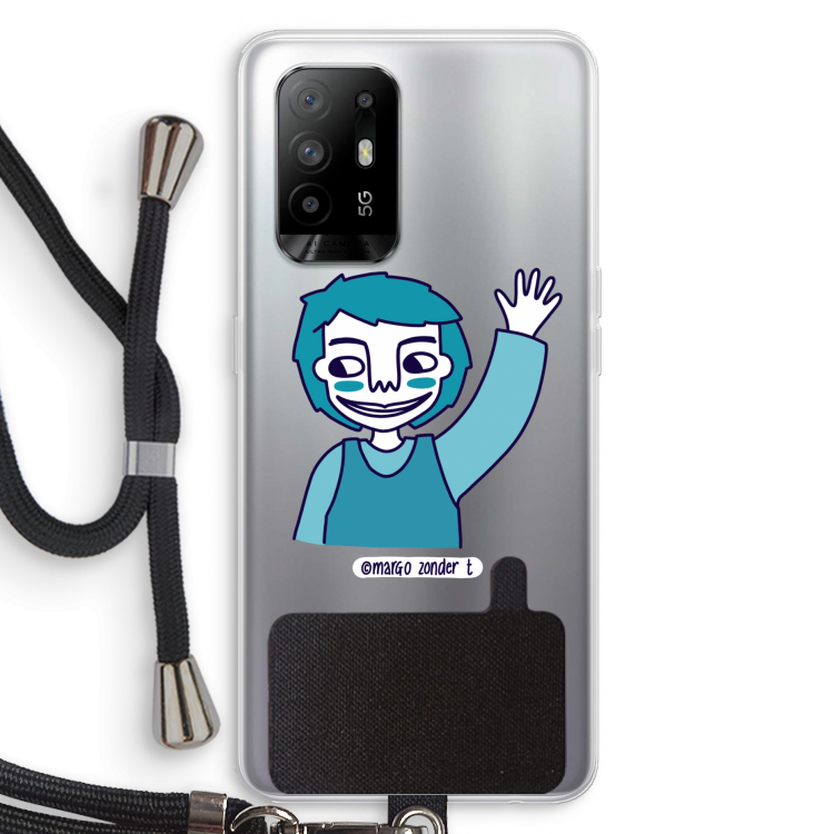Zwaai: Oppo A94 5G Transparant Hoesje met koord
