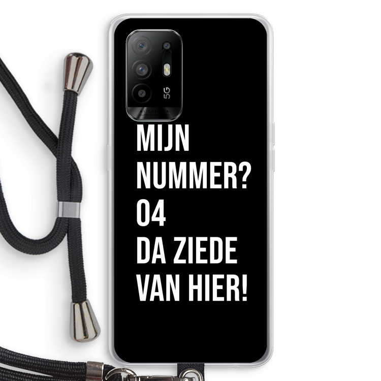 Da ziede van hier - Zwart: Oppo A94 5G Transparant Hoesje met koord