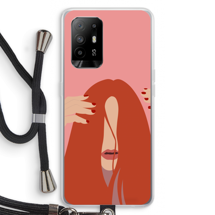 Woke up like this: Oppo A94 5G Transparant Hoesje met koord