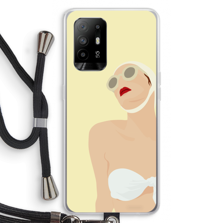 Summer: Oppo A94 5G Transparant Hoesje met koord