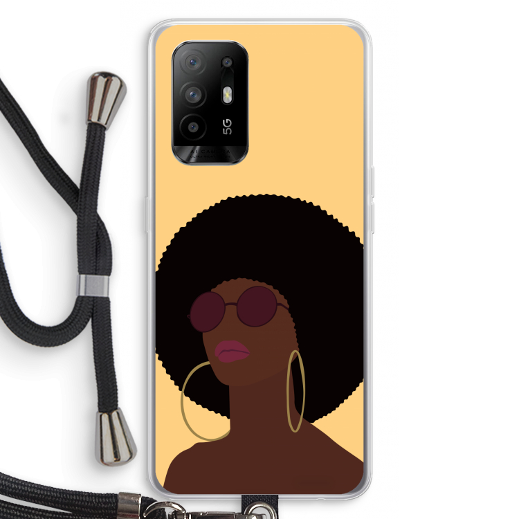 Golden hour: Oppo A94 5G Transparant Hoesje met koord