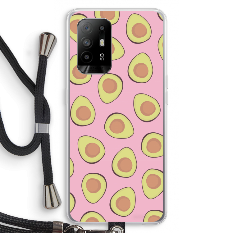Dancing avocados: Oppo A94 5G Transparant Hoesje met koord