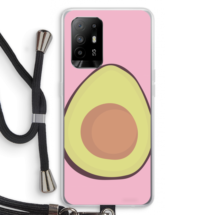Avocado: Oppo A94 5G Transparant Hoesje met koord