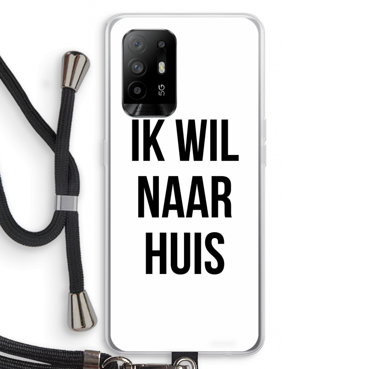 Ik wil naar huis: Oppo A94 5G Transparant Hoesje met koord