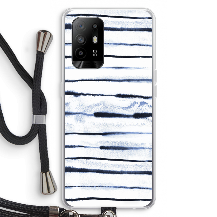Ink Stripes: Oppo A94 5G Transparant Hoesje met koord