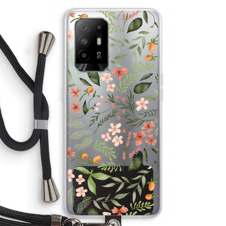 Sweet little flowers: Oppo A94 5G Transparant Hoesje met koord