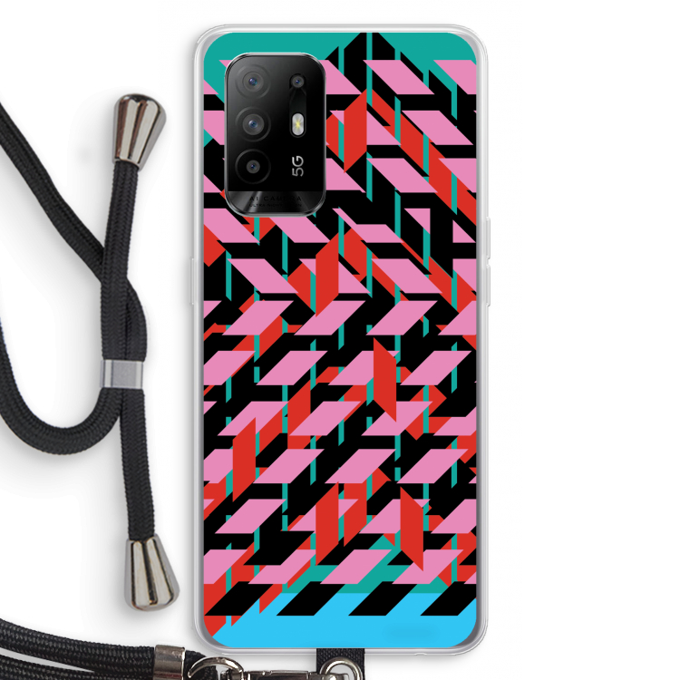 Skew Blush 2: Oppo A94 5G Transparant Hoesje met koord