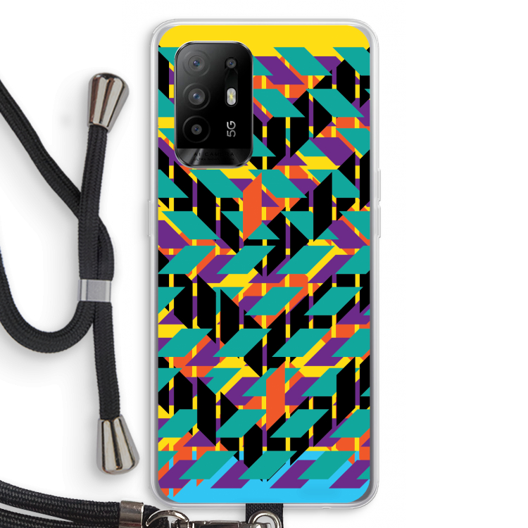 Skew Bee 1: Oppo A94 5G Transparant Hoesje met koord