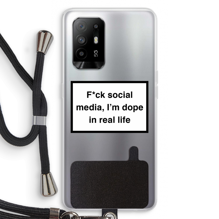 I'm dope: Oppo A94 5G Transparant Hoesje met koord