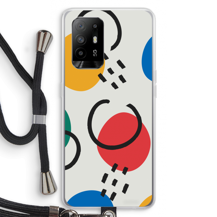 Illustratieve pop 3: Oppo A94 5G Transparant Hoesje met koord
