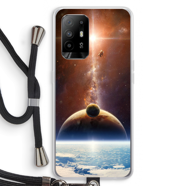 Omicron 2019: Oppo A94 5G Transparant Hoesje met koord