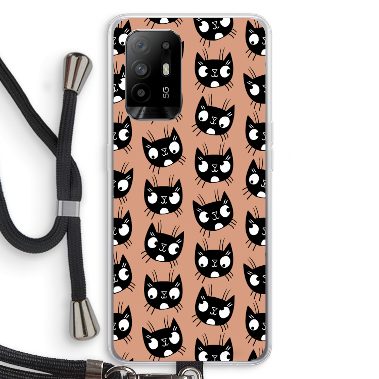 Kat: Oppo A94 5G Transparant Hoesje met koord