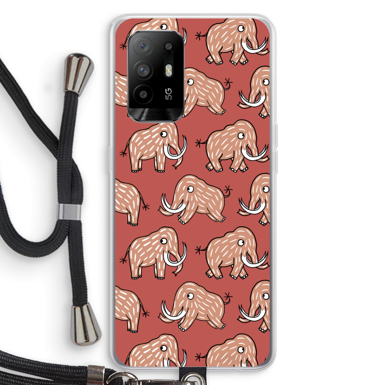 Mammoet: Oppo A94 5G Transparant Hoesje met koord