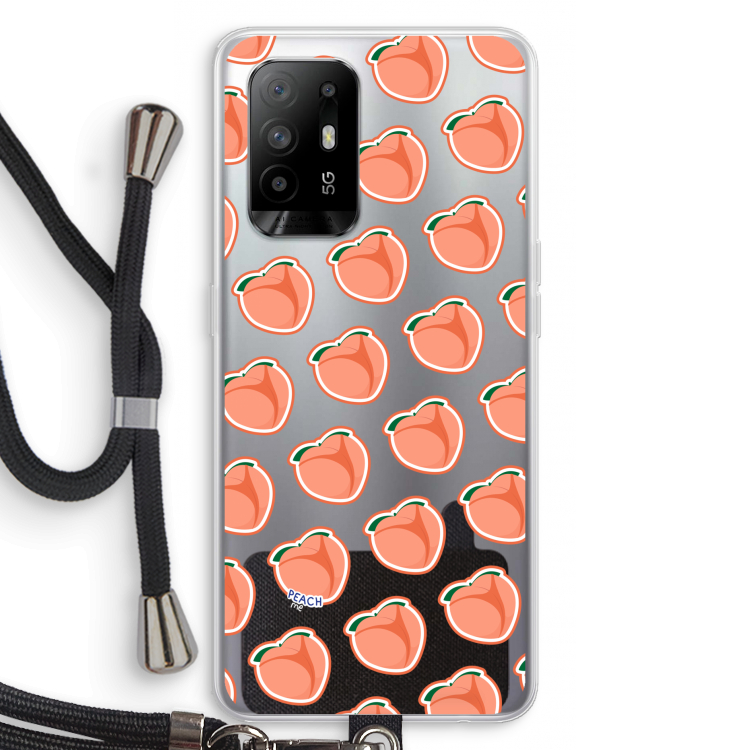 Just peachy: Oppo A94 5G Transparant Hoesje met koord