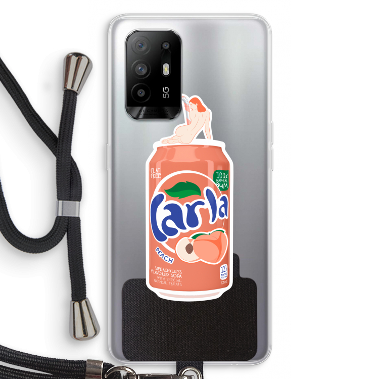 S(peach)less: Oppo A94 5G Transparant Hoesje met koord