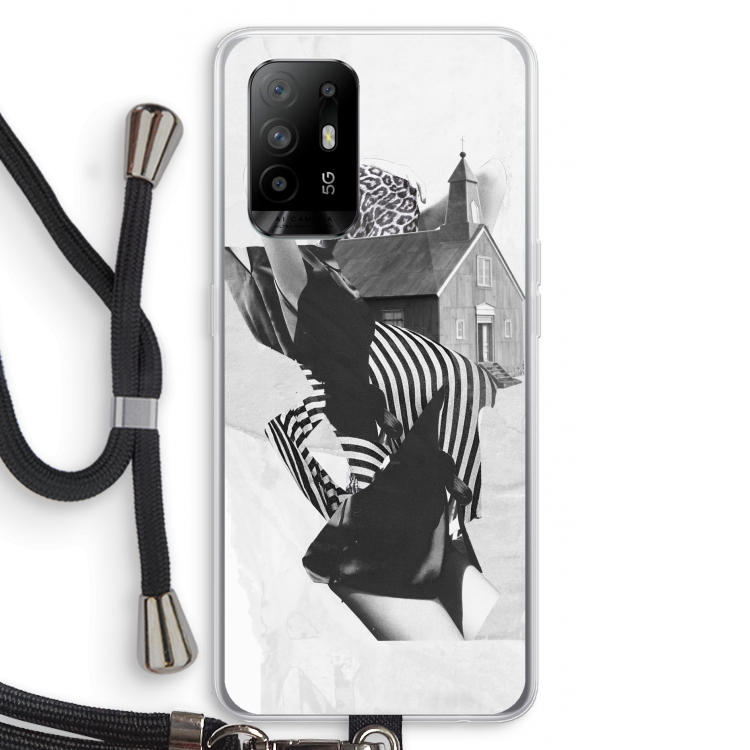 House: Oppo A94 5G Transparant Hoesje met koord