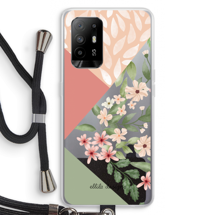 Sweet heaven geometrics: Oppo A94 5G Transparant Hoesje met koord