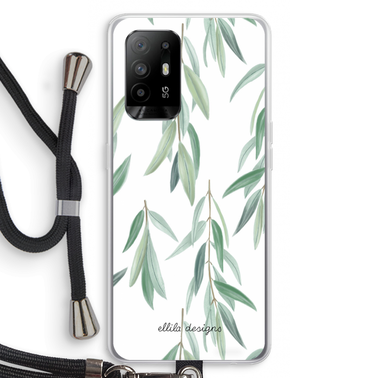 Branch up your life: Oppo A94 5G Transparant Hoesje met koord