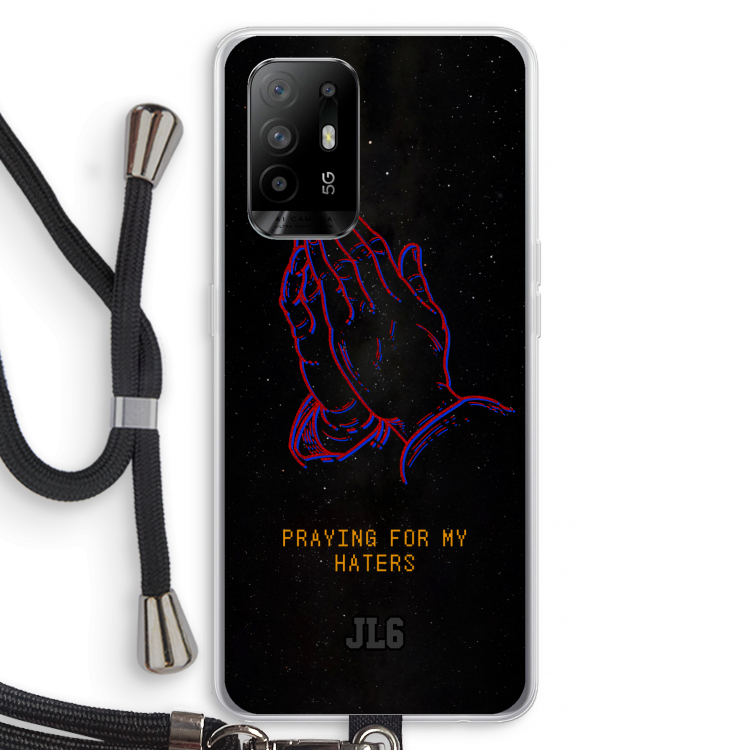 Praying For My Haters: Oppo A94 5G Transparant Hoesje met koord