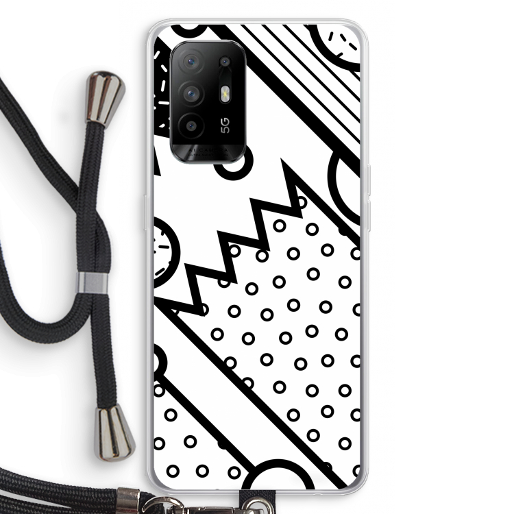 Pop Art #4: Oppo A94 5G Transparant Hoesje met koord