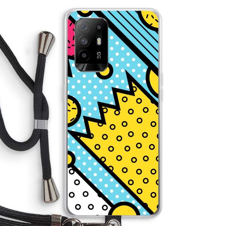 Pop Art #1: Oppo A94 5G Transparant Hoesje met koord