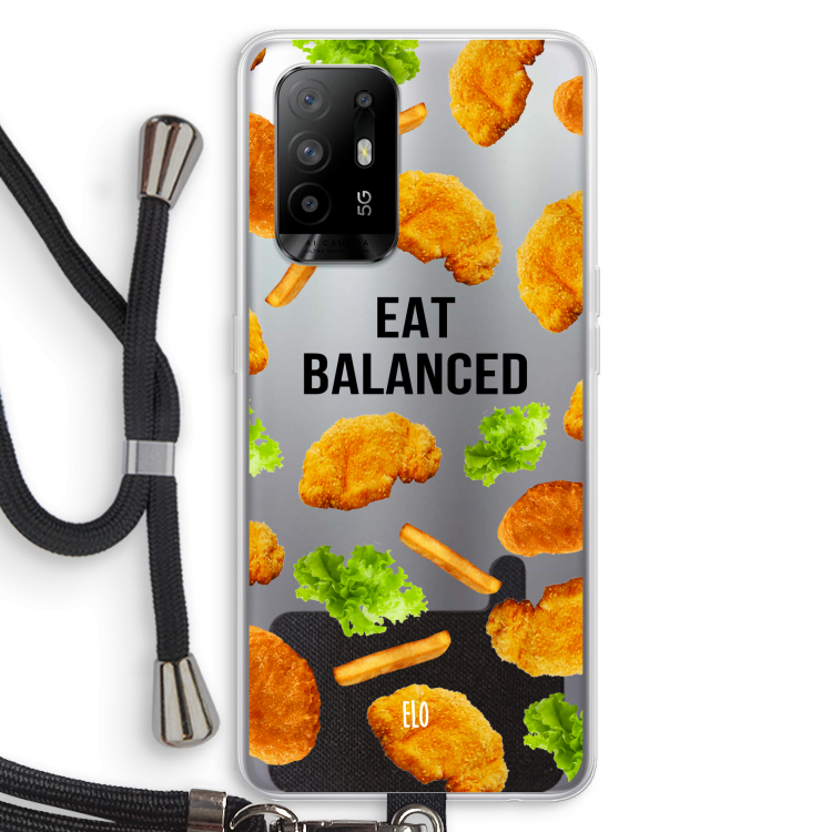 Eat Balanced: Oppo A94 5G Transparant Hoesje met koord