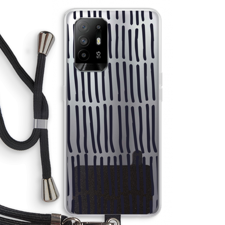 Moroccan stripes: Oppo A94 5G Transparant Hoesje met koord