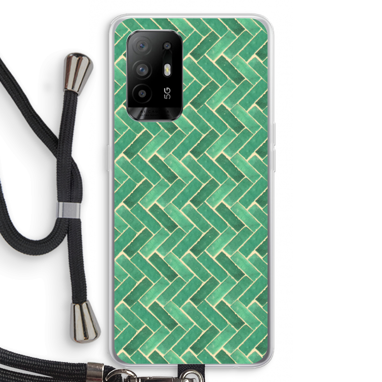 Moroccan tiles 2: Oppo A94 5G Transparant Hoesje met koord