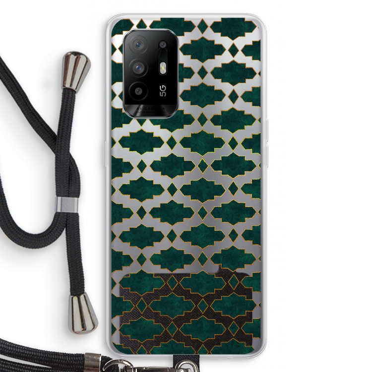 Moroccan tiles: Oppo A94 5G Transparant Hoesje met koord