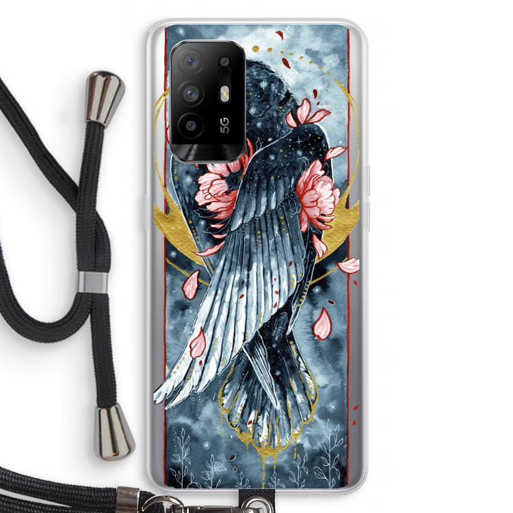 Golden Raven: Oppo A94 5G Transparant Hoesje met koord