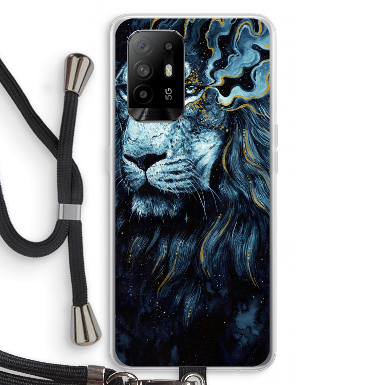 Darkness Lion: Oppo A94 5G Transparant Hoesje met koord