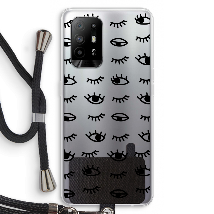 Eye pattern #2: Oppo A94 5G Transparant Hoesje met koord
