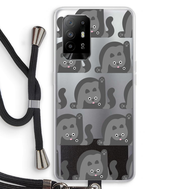 Cats: Oppo A94 5G Transparant Hoesje met koord