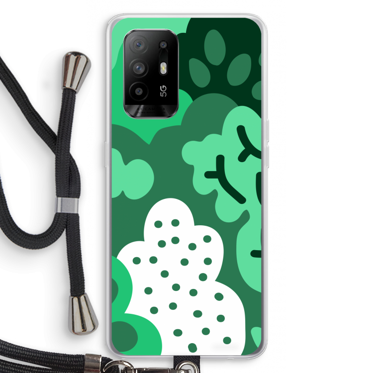 Bushes: Oppo A94 5G Transparant Hoesje met koord