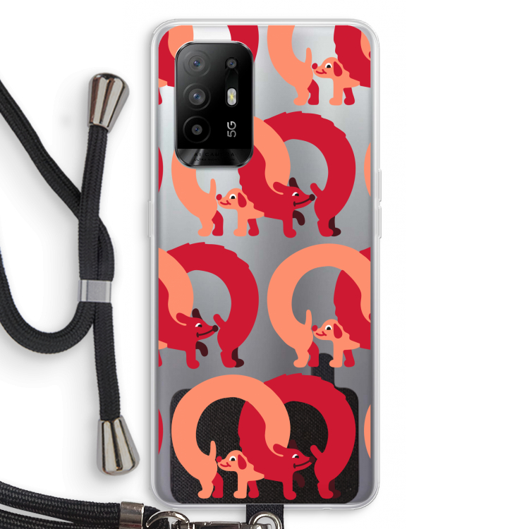 Dogs: Oppo A94 5G Transparant Hoesje met koord