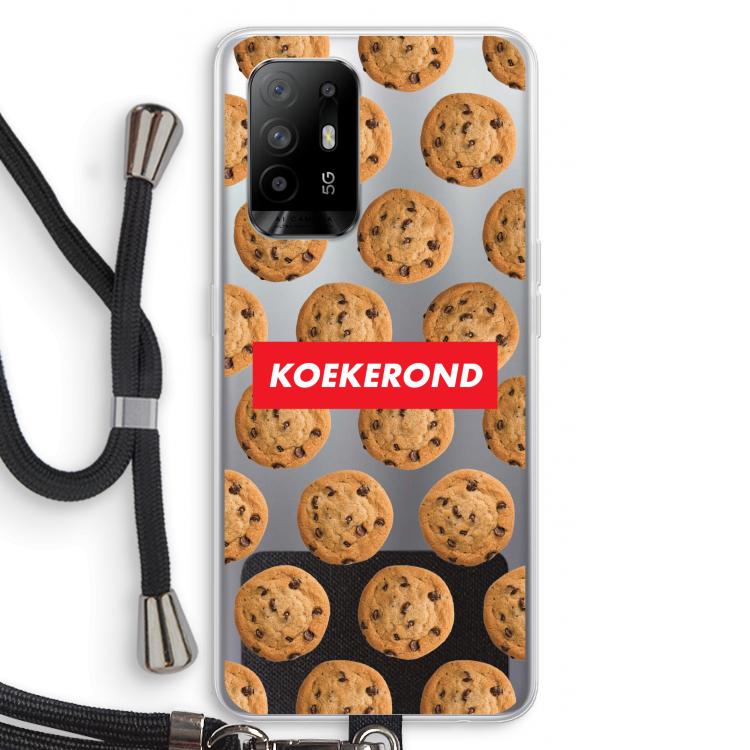 Koekerond: Oppo A94 5G Transparant Hoesje met koord