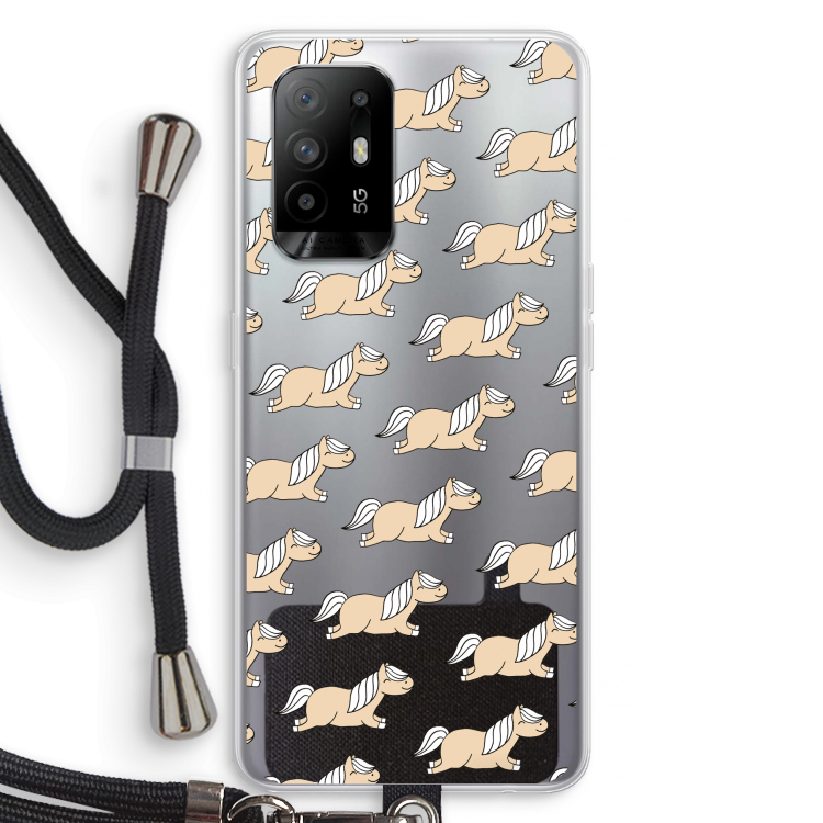 Ponys: Oppo A94 5G Transparant Hoesje met koord
