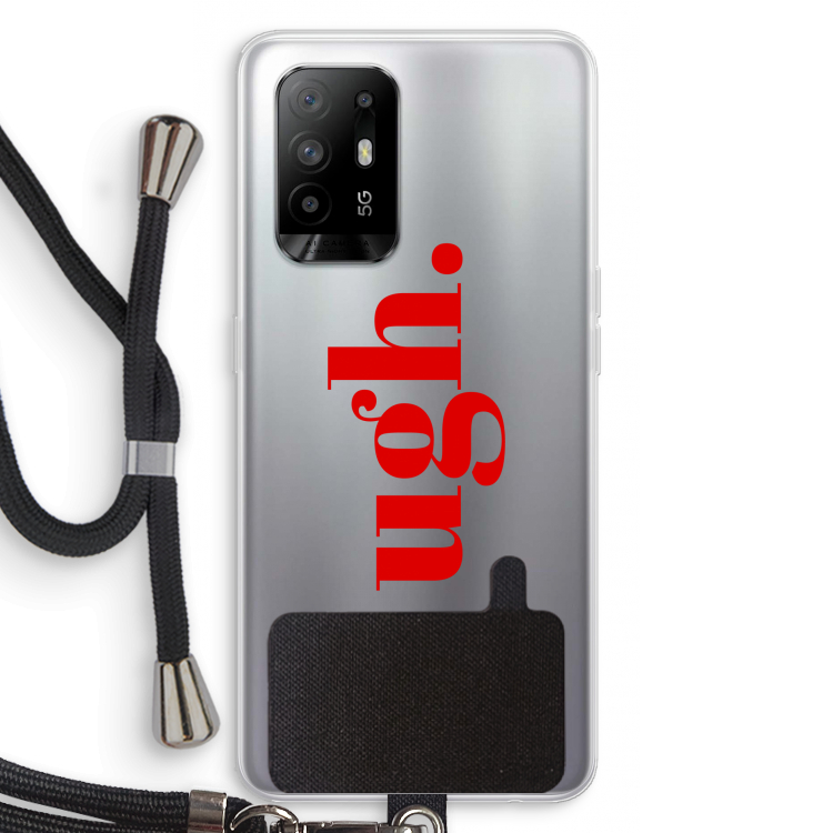 Ugh: Oppo A94 5G Transparant Hoesje met koord