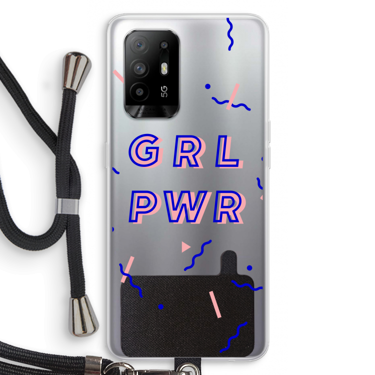 GRL PWR: Oppo A94 5G Transparant Hoesje met koord