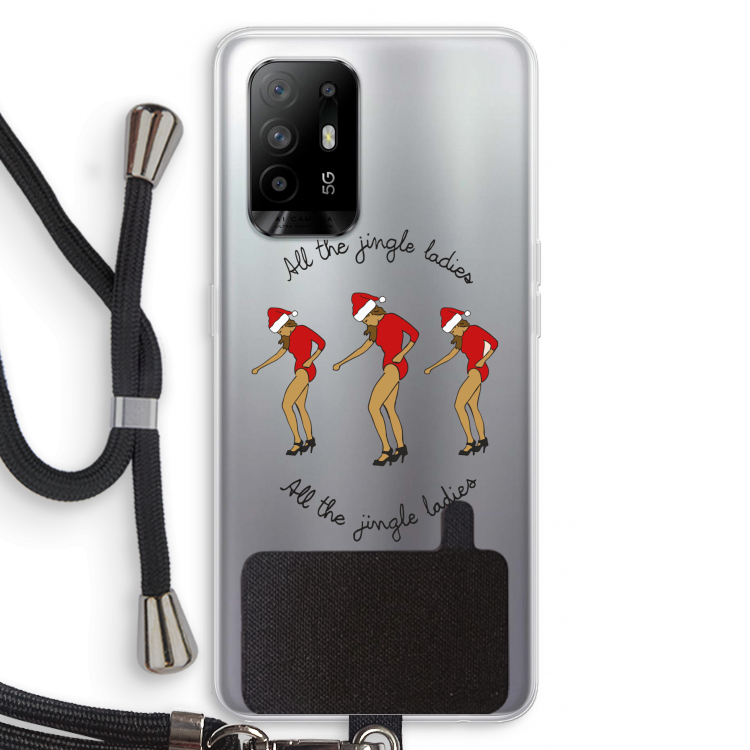 Jingle Ladies: Oppo A94 5G Transparant Hoesje met koord