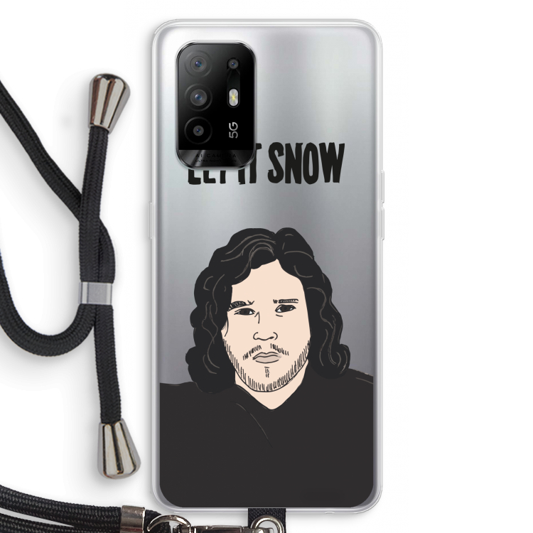 Let It Snow: Oppo A94 5G Transparant Hoesje met koord
